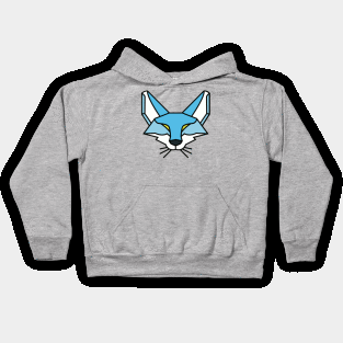 Geometric Blue Fox Kids Hoodie